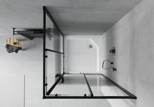 Mexen Rio čtvercový sprchový kout 90 x 90 cm, Pruhy, Černá + sprchová vanička Rio, Bílá