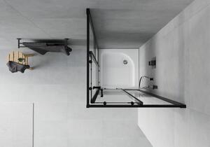 Mexen Rio čtvercový sprchový kout 70 x 70 cm, Pruhy, Černá + sprchová vanička Rio, Bílá