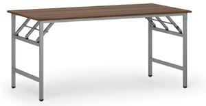 Konferenční stůl FAST READY se stříbrnošedou podnoží, 1600 x 800 x 750 mm, ořech