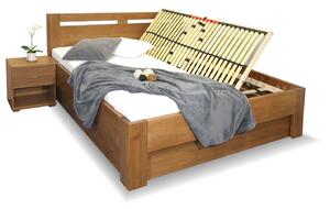 Zvýšená postel z masivu s úložným prostorem HERKULES, masiv buk