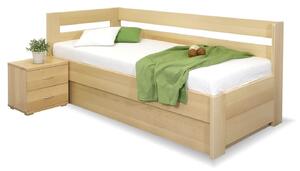 Rohová postel s úložným prostorem Valentin-Levá, 80x200, 90x200 cm, masiv buk