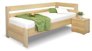 Zvýšená postel Valentin-Pravá, 80x200, 90x200 cm, masiv buk