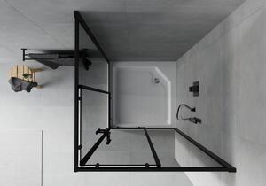Mexen Rio čtvercový sprchový kout 90 x 90 cm, Grafitově černá, Černá + sprchová vanička Rio, Bílá