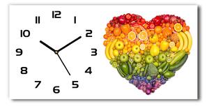 Skleněné hodiny na stěnu tiché Zelenina srdce pl_zsp_60x30_f_73421875