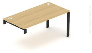 NABYTEK-DESIGNOVY.CZ - DEB1281U - Kancelářský opěrný stůl EPIC, 120/140/160/180cm, kovová podnož U, dub/černá