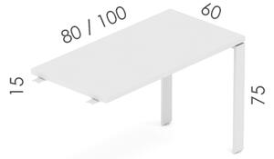 Kancelářský přístavný stůl EPIC, 80cm, kovová podnož U (Přístavný stůl EPIC, 80cm, kovová podnož U)