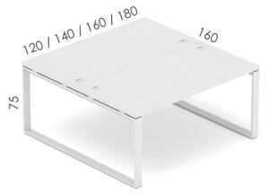 Kancelářský stůl EPIC (dvojitý), 120cm, kovová podnož O (Kancelářský stůl pro více osob, 120cm, kovová podnož O)