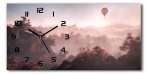 Skleněné hodiny na stěnu Balon nad lesem pl_zsp_60x30_f_73608942
