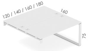Kancelářský opěrný stůl EPIC (2.osoby), 120cm, kovová podnož O (Kancelářský opěrný stůl pro více osob, 120cm, kovová podnož O)