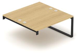 NABYTEK-DESIGNOVY.CZ - DEB12161O - Kancelářský opěrný stůl EPIC (2.osoby), 120/140/160/180cm, kovová podnož O, dub/černá