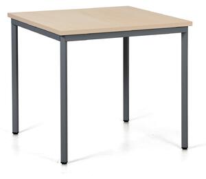 Jídelní stůl TRIVIA, tmavě šedá podnož, 800 x 800 mm, bříza