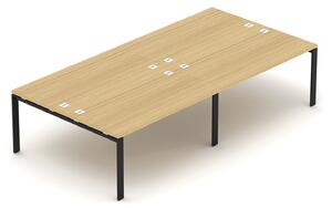 NABYTEK-DESIGNOVY.CZ - DEB212U - Kancelářský stůl EPIC (4.osoby), 240/280/320/360cm, kovová podnož U, dub/černá