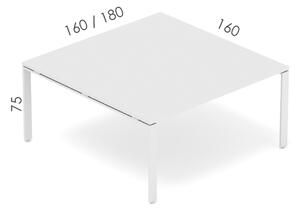 Konferenční stůl EPIC (více os.), 160cm, ocelová podnož U, (deska v celku) (Konferenční stůl pro více osob, 160cm, ocelová podnož U)