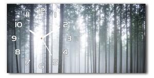 Skleněné hodiny na stěnu tiché Mlha v lese pl_zsp_60x30_f_74026356
