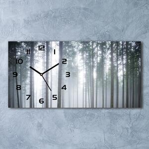Skleněné hodiny na stěnu tiché Mlha v lese pl_zsp_60x30_f_74026356