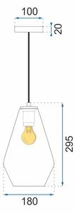 Toolight - skleněná závěsná svítilna E27 60W APP438-1CP, OSW-00568
