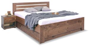 Zvýšená postel dvoulůžko s úložným prostorem RITA, masiv smrk