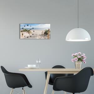 Moderní skleněné hodiny na stěnu Pláž pl_zsp_60x30_f_74072546