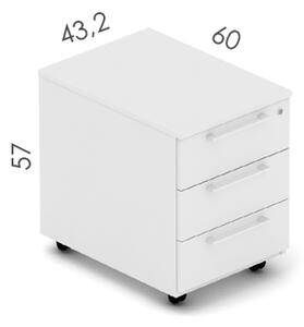 NABYTEK-DESIGNOVY.CZ - DEKP13 - Kontejner kancelářský EPIC, pojízdný, 3 zásuvky, hloubka 60cm, dub/černá