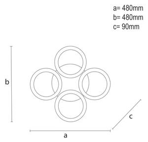 LED Stmívatelný přisazený lustr LED/55W/230V 3000-6500K + DO