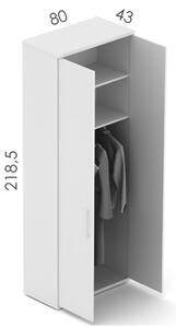 NABYTEK-DESIGNOVY.CZ - DE686U - Skříň kancelářská EPIC, 2 police, šatní, výška 218,5cm, dub/černá