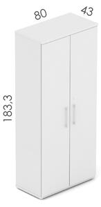 NABYTEK-DESIGNOVY.CZ - DE585 - Skříň kancelářská EPIC, 5 polic, výška 183,3cm, dub/černá