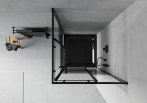 Mexen Rio čtvercový sprchový kout 70 x 70 cm, Pruhy, Černá + sprchová vanička Flat, Černá