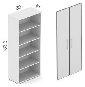 NABYTEK-DESIGNOVY.CZ - FSAL5 - Skleněné dveře v AL rámu, výška 175,4cm, šířka 78,6cm