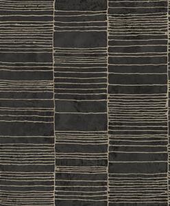 Luxusní černá geometrická vliesová tapeta na zeď, 57408 Aurum II Limonta