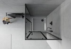 Mexen Rio čtvercový sprchový kout 80 x 80 cm, Grafitově černá, Černá + sprchová vanička Flat, Bílá