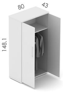 NABYTEK-DESIGNOVY.CZ - DE484U - Skříň kancelářská EPIC, 1 police, šatní, výška 148,1cm, dub/černá