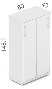 NABYTEK-DESIGNOVY.CZ - DE484DP - Skříň kancelářská EPIC, 4 police, posuvné dveře, výška 148,1cm, dub/černá