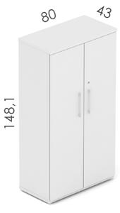 NABYTEK-DESIGNOVY.CZ - DE484 - Skříň kancelářská EPIC, 4 police, výška 148,1cm, dub/černá