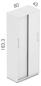 NABYTEK-DESIGNOVY.CZ - DE585DP - Skříň kancelářská EPIC, 5 polic, posuvné dveře, výška 183,3cm, dub/černá