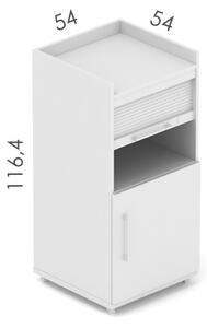 NABYTEK-DESIGNOVY.CZ - DEME - Funkční kancelářská skříň EPIC, mobilní, shrnovací i křídlové dveře s pultíkem nahoře, výška 116,4cm, dub/černá