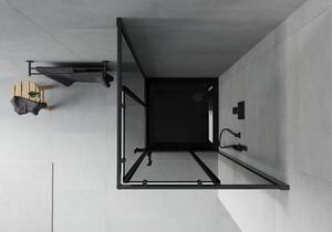 Mexen Rio čtvercový sprchový kout 80 x 80 cm, Grafitově černá, Černá + sprchová vanička Flat, Černá