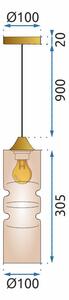 Toolight - závěsná lampa E27 60W APP901-1CP, oranžová-zlatá, OSW-06673