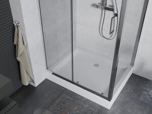 Mexen Apia rozsouvací sprchový kout 100 x 80 cm, Průhledné, Chromovaná + sprchová vanička Rio