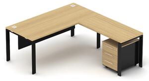 NABYTEK-DESIGNOVY.CZ - DEBZ13U - Kancelářská sestava EPIC Z13 U, volitelná délka stolu 160/180cm, délka s přístavným stolem 160/180cm, dub/černá