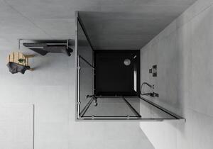 Mexen Rio čtvercový sprchový kout 70 x 70 cm, Grafitově černá, Chromovaná + sprchová vanička Flat, Č
