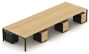 NABYTEK-DESIGNOVY.CZ - DEBZ39U - Kancelářská sestava EPIC Z39 U, volitelná délka stolu 360/420/480/540cm, dub/černá