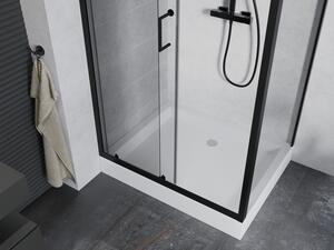 Mexen Apia rozsouvací sprchový kout 120 x 80 cm, Průhledné, Černá + sprchová vanička Rio