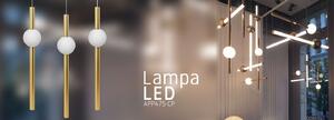 Toolight - LED stropní lampa závěsná 60cm 12W APP475-CP, zlatá-bílá, OSW-00607