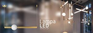 Toolight - LED stropní lampa závěsná 59cm dlouhá 12W APP477-CP, zlatá-bílá, OSW-00609