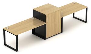 NABYTEK-DESIGNOVY.CZ - DEBZ17O - Kancelářská sestava EPIC Z17 O, volitelná délka stolů 160/180cm, dub/černá
