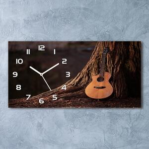 Skleněné hodiny na stěnu Akustická kytara pl_zsp_60x30_f_75669233