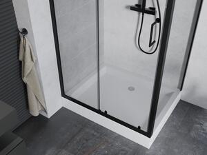 Mexen Apia rozsouvací sprchový kout 120 x 80 cm, Průhledné, Černá + sprchová vanička Rio