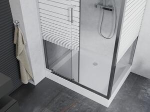 Mexen Apia rozsouvací sprchový kout 100 x 80 cm, Pruhy, Chromovaná + sprchová vanička Rio