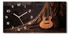 Skleněné hodiny na stěnu Akustická kytara pl_zsp_60x30_f_75669233