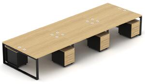 NABYTEK-DESIGNOVY.CZ - DEBZ39O - Kancelářská sestava EPIC Z39 O, volitelná délka stolu 360/420/480/540cm, dub/černá